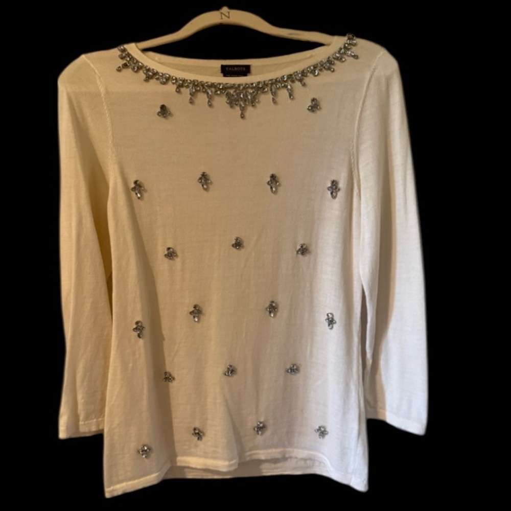 TALBOTS ladies pure Italian Marino wool sweater Jewel size medium good condition